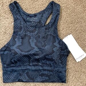 Allfenix Sports Bra, Navy Snake Long, size Small, New with Tags.